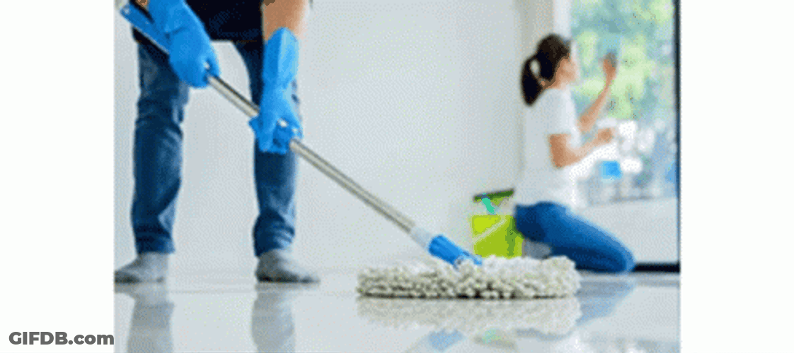 Cleaning Work Inside The Building GIF