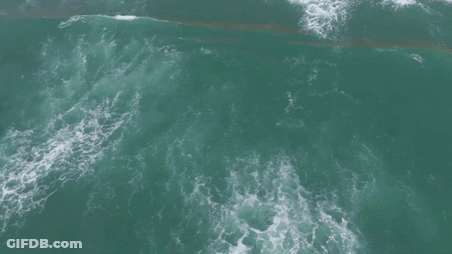 Clear Blue Wave Top View GIF