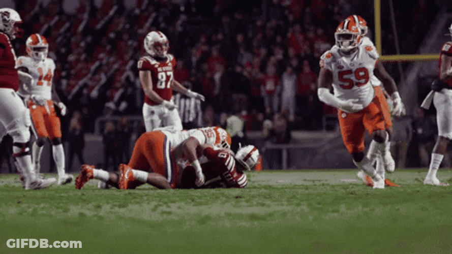 Clemson And Opponent Fell Down GIF