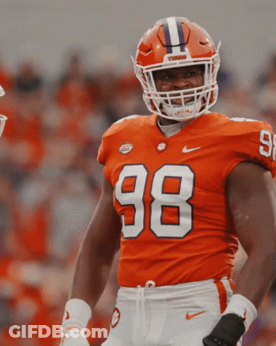 Clemson Football Player Number 98 Helmet GIF