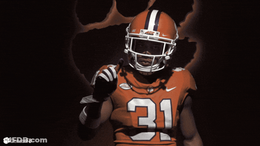 Clemson Football Player Shaking Head GIF
