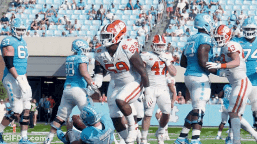 Clemson Player Hand Warning GIF