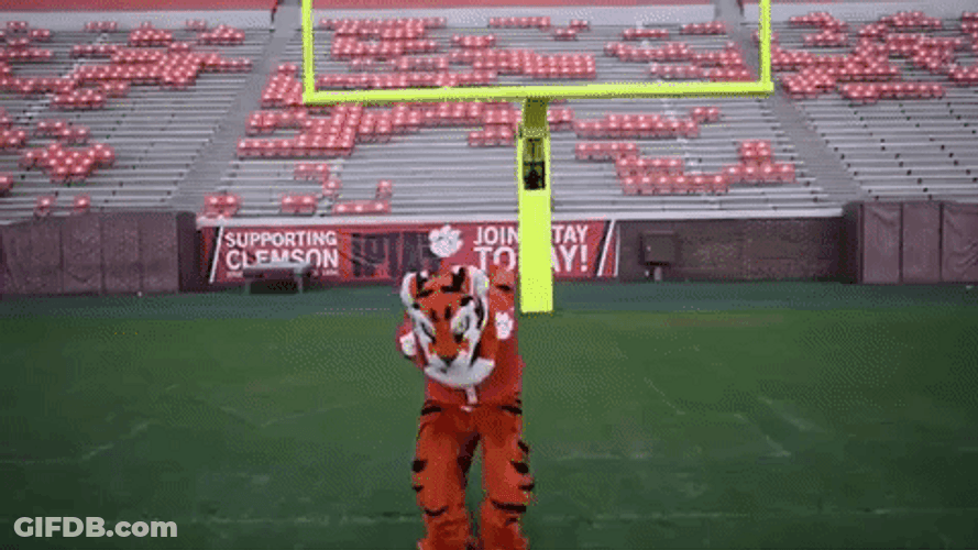 Clemson Tiger Mascot Back Flip GIF