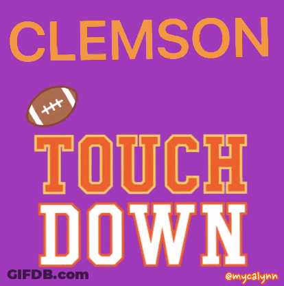 Clemson Touchdown Poster With Football GIF