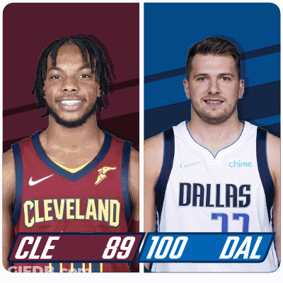 Cleveland And Dallas Basketball Players GIF