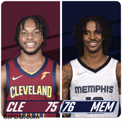Cleveland And Memphis Basketball Players Standing Together GIF