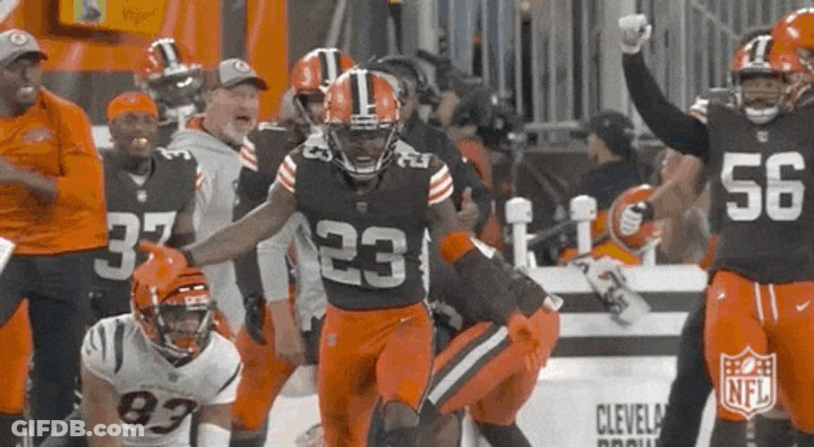 Cleveland Brown Noser Football GIF