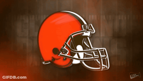 Cleveland Browns Football Helmet On Brown Background GIF