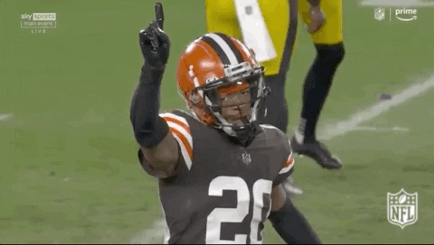Cleveland Browns Greg Newsome II Showing One Finger GIF