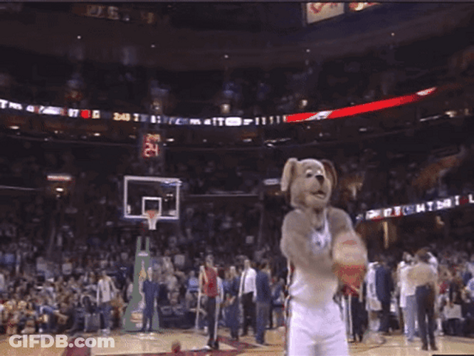 Cleveland Cavaliers Moondog Mascot Shoot GIF