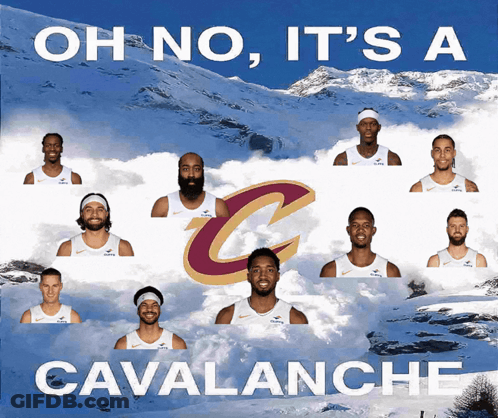 Cleveland Cavaliers Poster With Mountain Background GIF