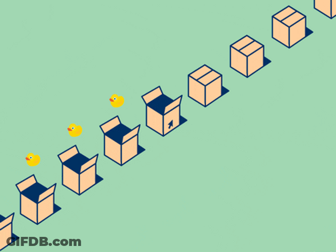 Clicking Box To Open Duck Inside GIF