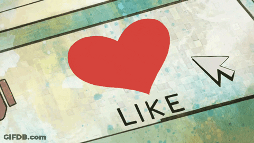 Clicking Red Heart Like Button GIF