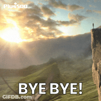 Cliff With Bye Bye Text GIF