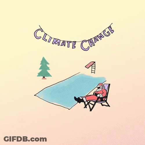 Climate Change Santa Sleeping GIF