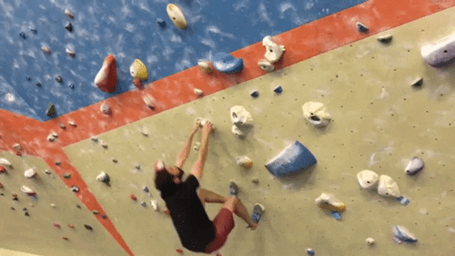 Climbing Boulder Jump Lol GIF