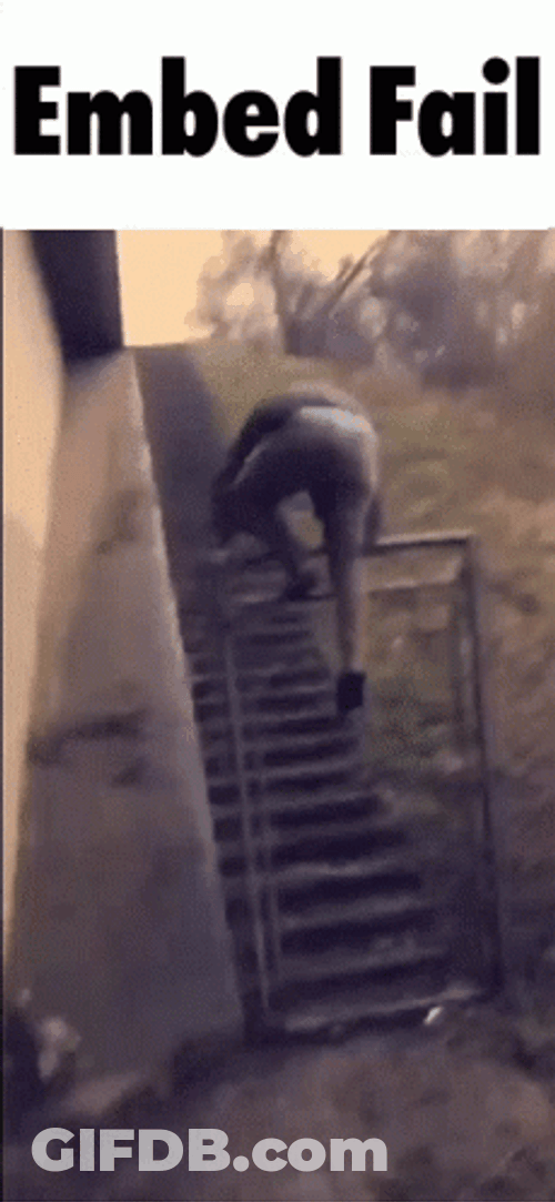 Climbing Over The Gate Epic Fail GIF