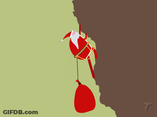 Climbing Santa Claus Christmas GIF