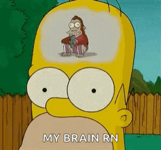 Clinging Monkey Homer Simpson Brain Meme GIF