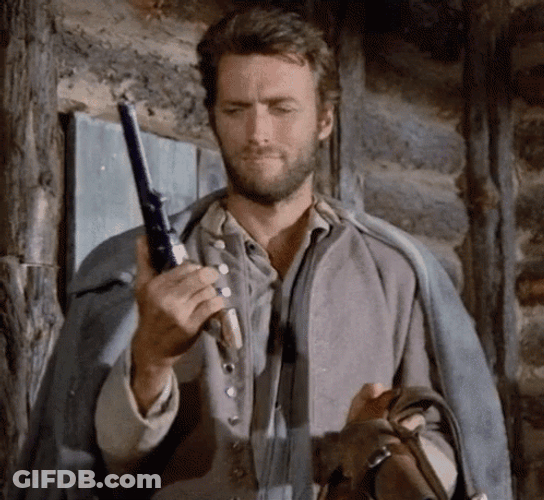 Clint Eastwood Gun Sling GIF