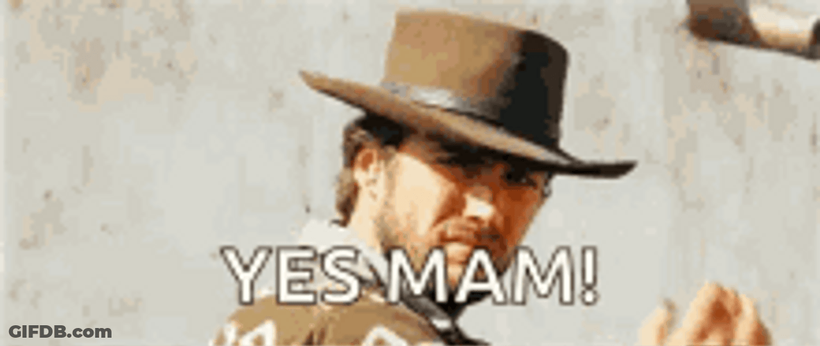 Clint Eastwood Hat Tip Yes Ma'am GIF