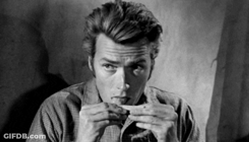 Clint Eastwood Lick Roll GIF