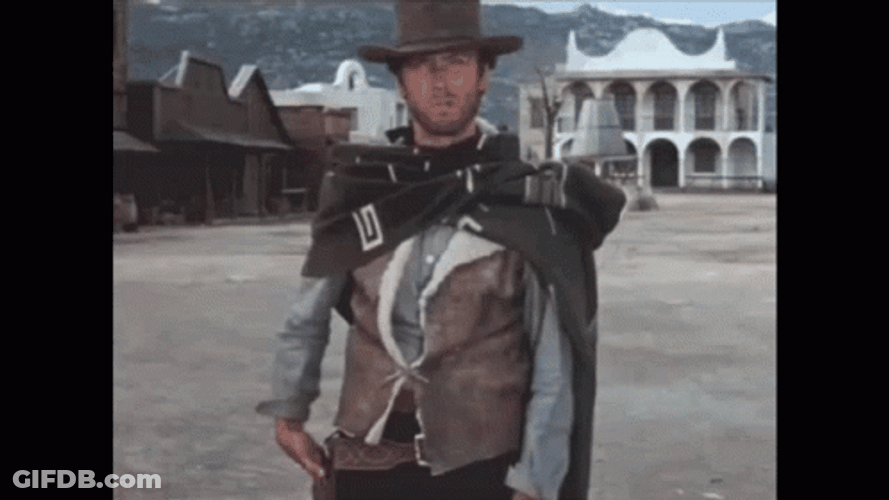 Clint Eastwood Pull Gun GIF