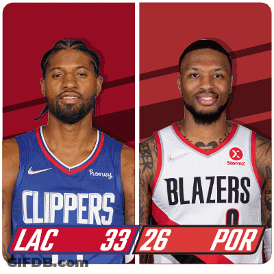Clippers And Blazers Basketball Players GIF