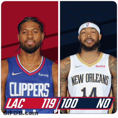 Clippers And New Orleans Basketball Players Standing Together GIF