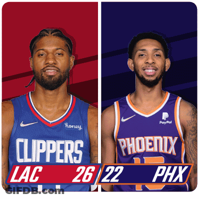 Clippers And Phoenix Basketball Players GIF