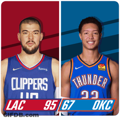 Clippers And Thunder Basketball Players GIF