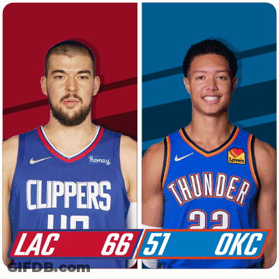 Clippers And Thunder Basketball Players GIF