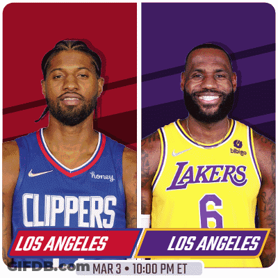 Clippers Versus Lakers Basketball Game GIF