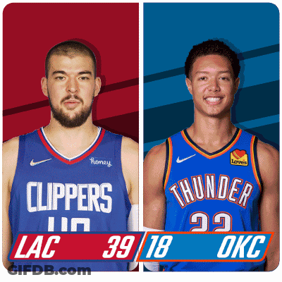 Clippers Vs Thunder Basketball Players GIF