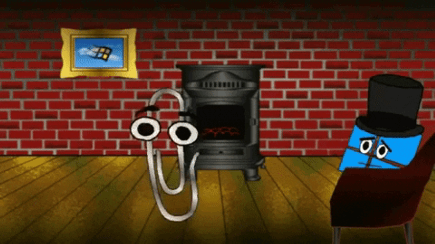 Clippy And Dvd Screen Cartoon GIF