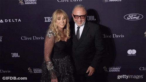 Clive Davis And Wife On Red Carpet GIF