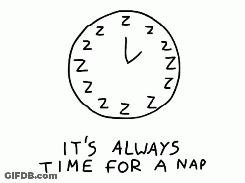 Clock Saying It's Always Time For A Nap GIF