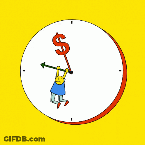 Clock With Dollar Sign And Check Saying Donald Trump GIF