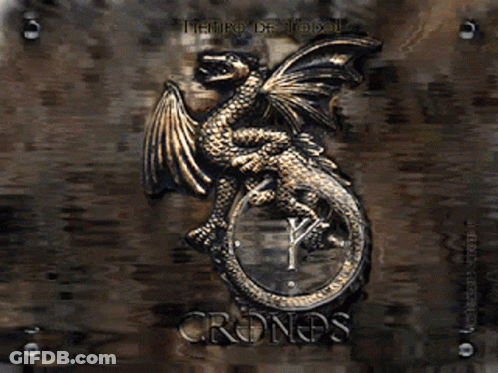 Clock With Dragon And Cronas GIF