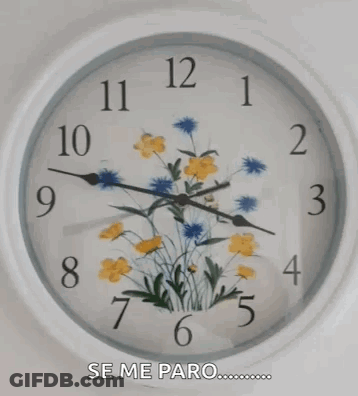 Clock With Flowers Saying Se Me Paro GIF