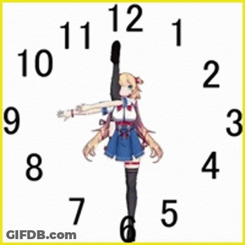 Clock With Girl Standing On One Leg GIF
