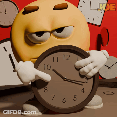 Clock With Penguin Saying It's Time GIF