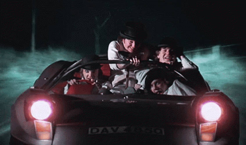 Clockwork Orange Buddies Chaotic Car Ride GIF