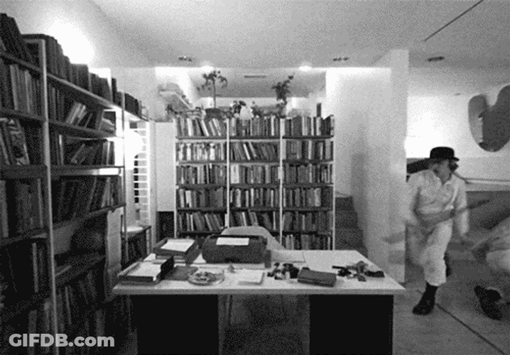 Clockwork Orange Kicking Table Things GIF
