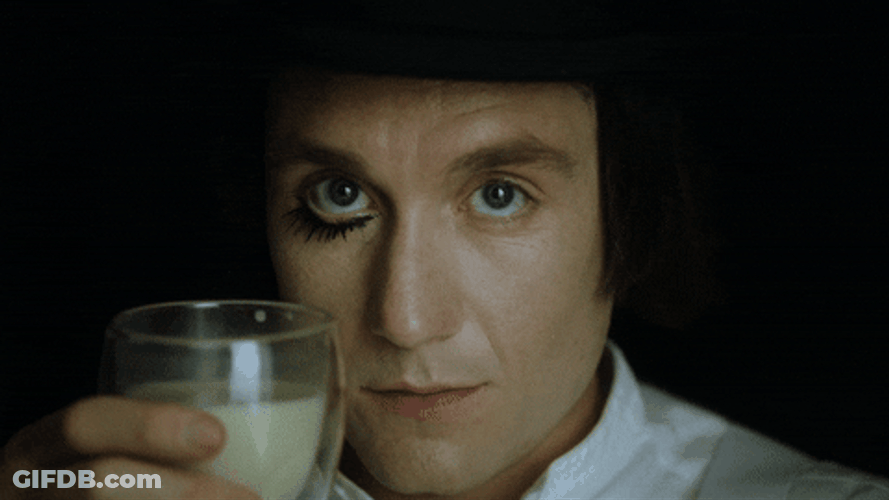 Clockwork Orange Malcom McDowell Smirking GIF