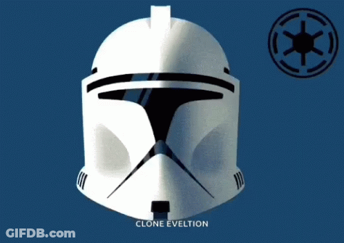 Clone Evolution Helmet With Star Wars Logo GIF
