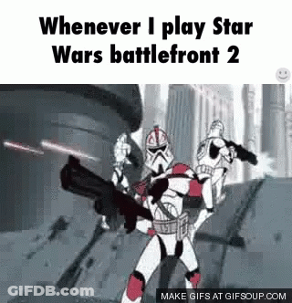 Clone Trooper Holding Gun Star Wars Battlefront 2 GIF