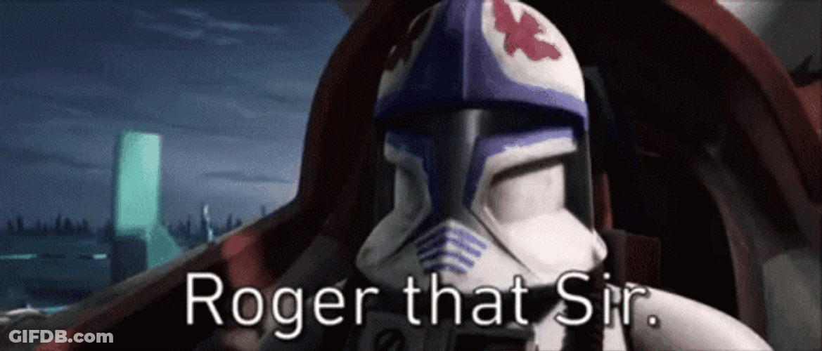 Clone Trooper Roger That Sir GIF