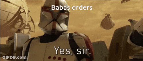 Clone Trooper Saying Babas Orders Yes Sir GIF