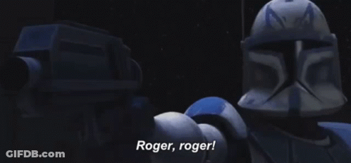Clone Trooper Saying Roger Roger GIF